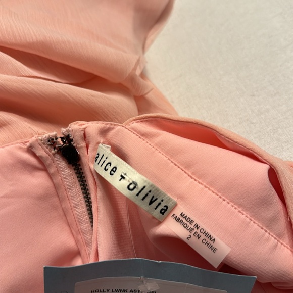 NWT Alice + Olivia Holly Tiered High-Low Maxi Dress Pink - Picture 6 of 8